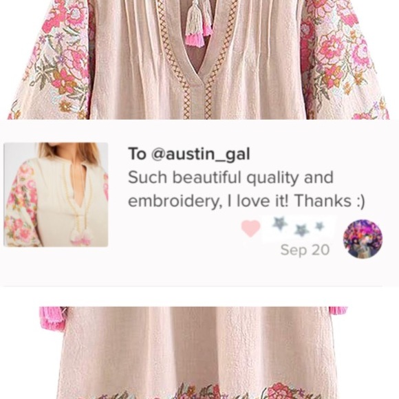 Embroidered Linen Tunic DRESS Floral Cleo NEW - Picture 8 of 8